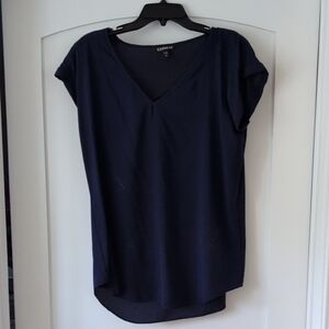 Express Women's Navy Short Sleeve Top